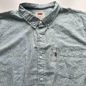 Levis Micro Floral Print Cotton Short Sleeve Button Down Shirt Mens L
